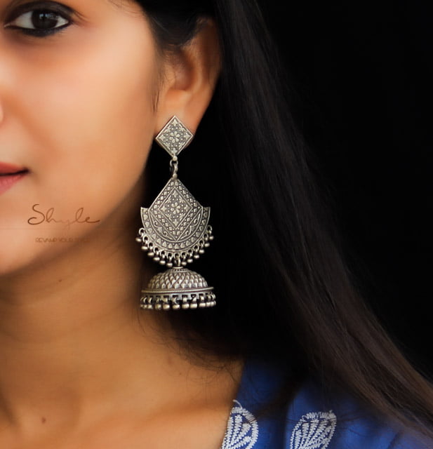Anvaya Intricate Layered Textured Jhumka