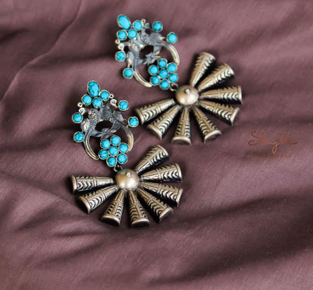 Mizoya Turquoise Textured Classic Earrings