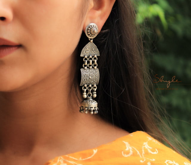 Anvaya Tribal Art Layered Jhumki