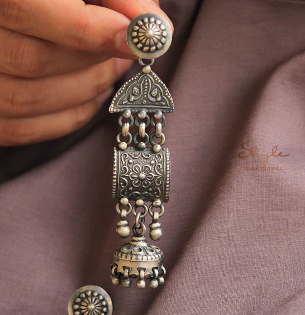 Anvaya Tribal Art Layered Jhumki