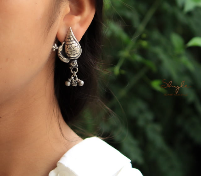 Moh Peacock Ghughri Studs