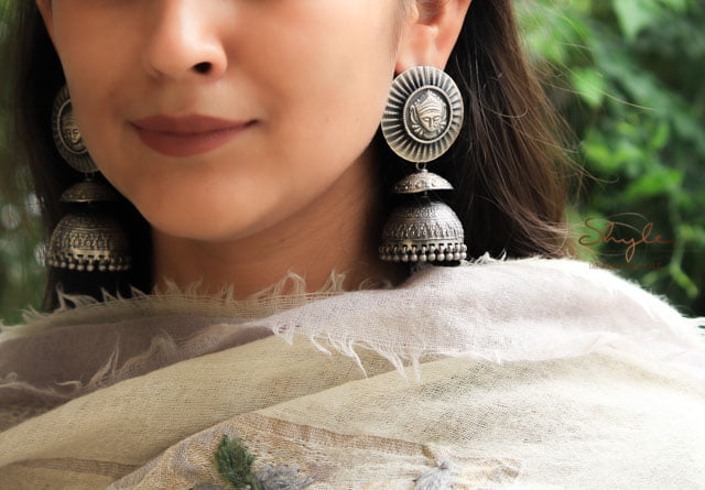 Jhumri Durga Motif Layred Intricate Jhumka