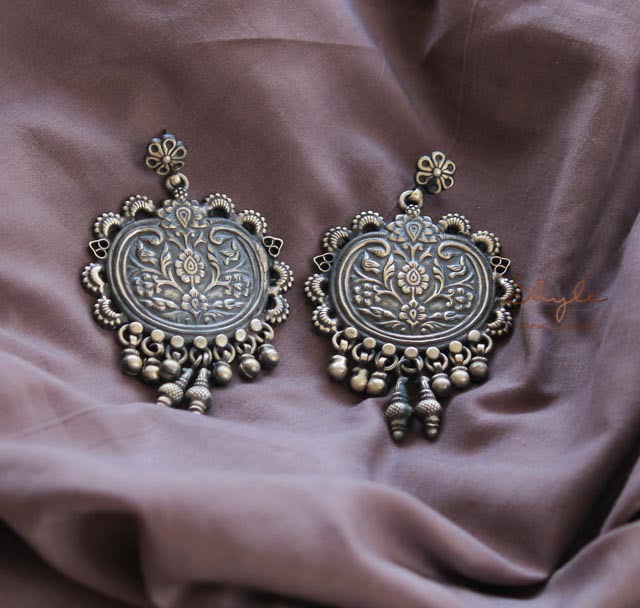 Anvaya Intricate Flora Art Ghughri Earrings