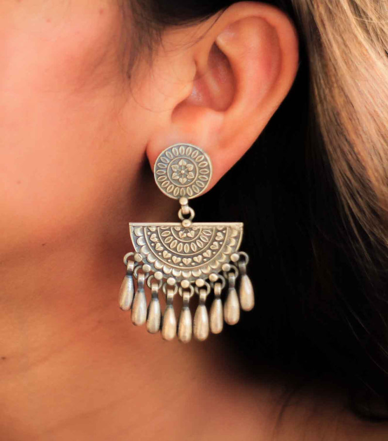 Jhumri Sequence Art Earrings