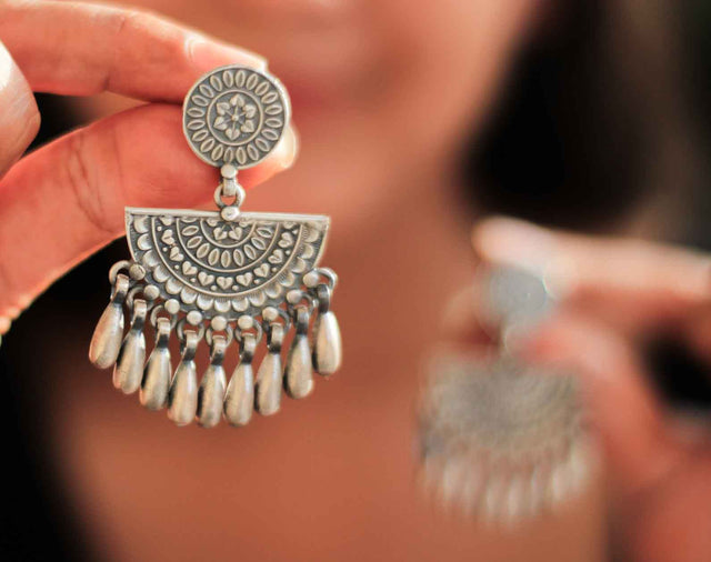 Jhumri Sequence Art Earrings