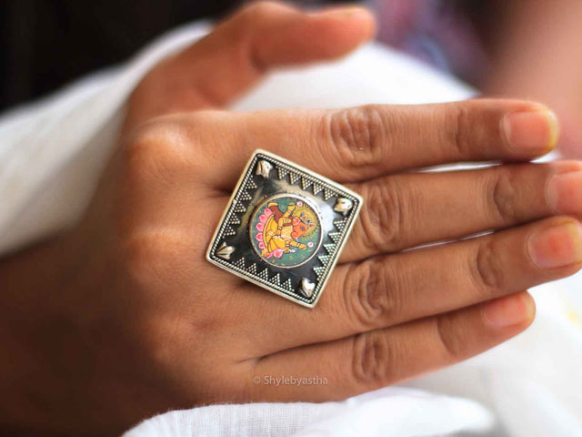 Tattva Ganesha Handpainted Ring