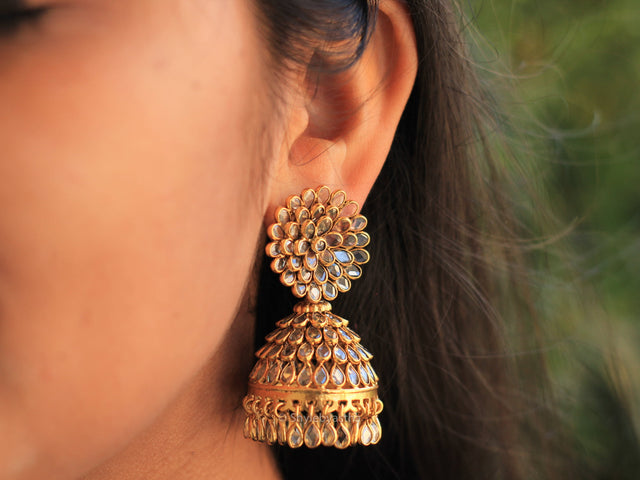 Essence Gold Tone Swarovski Jhumka model