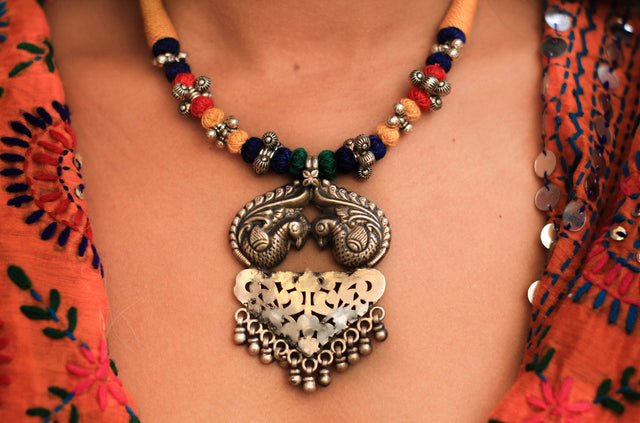 Dulari Peacock Carved Necklace