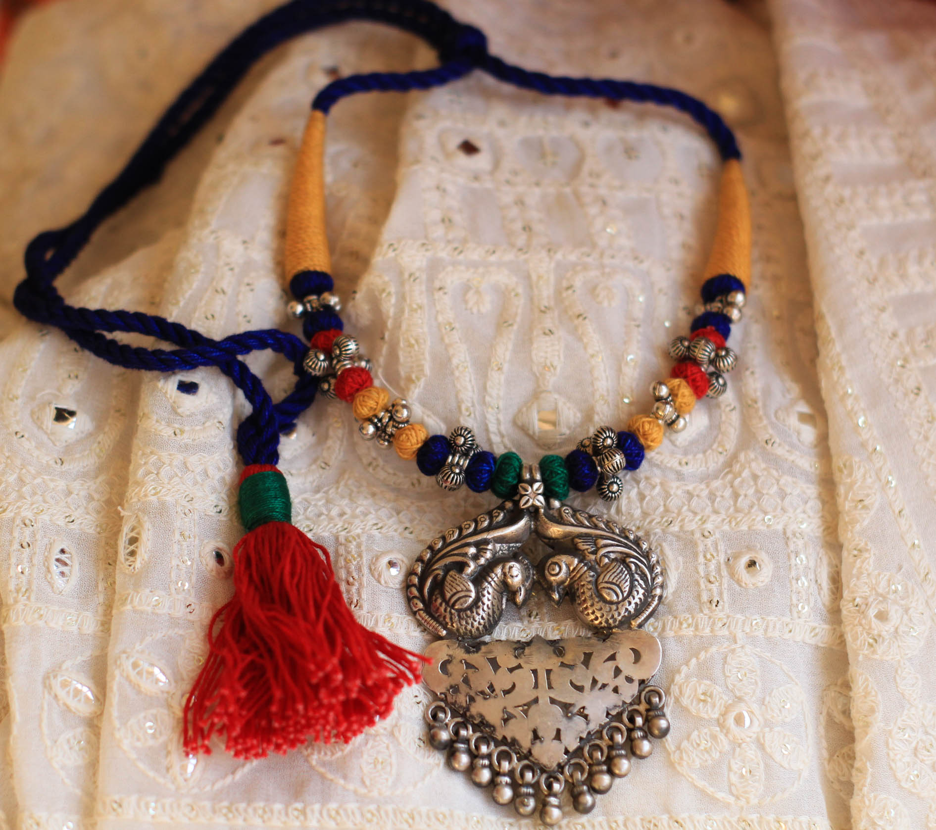 Dulari Peacock Carved Necklace