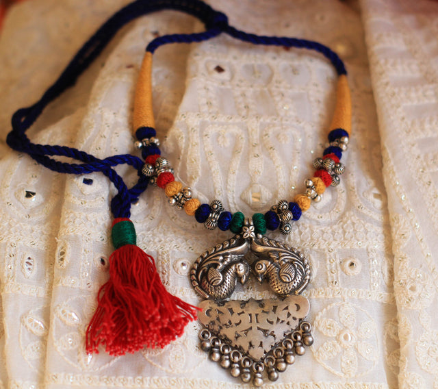 Dulari Peacock Carved Necklace