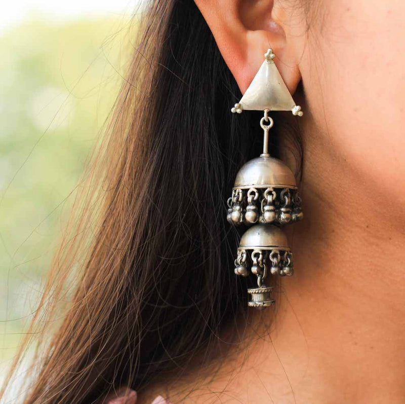 Dulari Matte Layered Jhumka