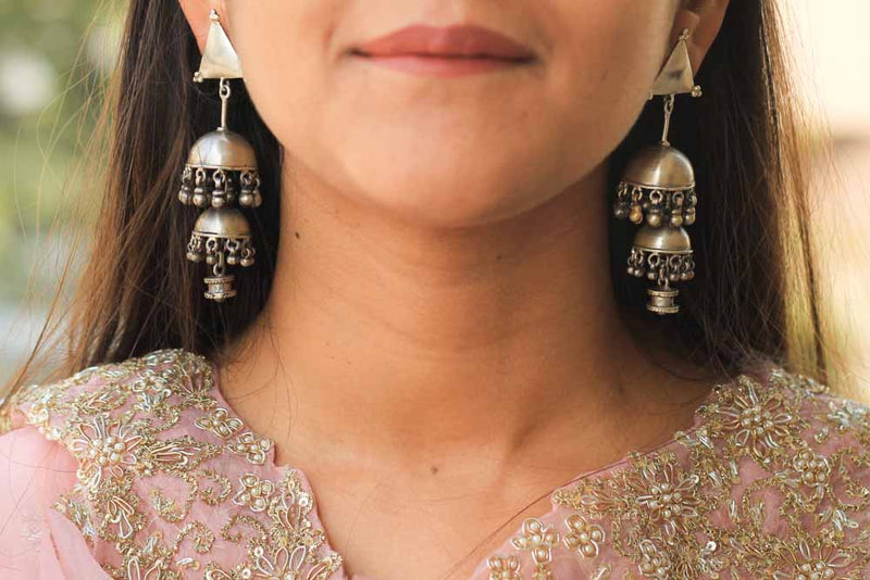 Dulari Matte Layered Jhumka