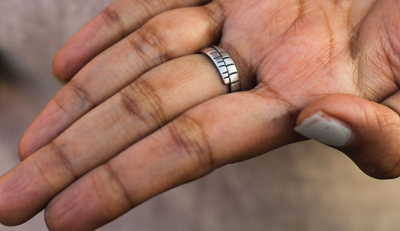 Adya Flower Textured Ring