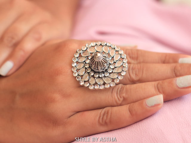 Essence Swarovski Embossed Ring