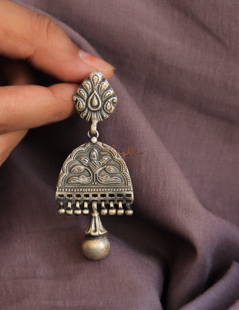Mizoya Tribal Detailed Ball Drop Earrings