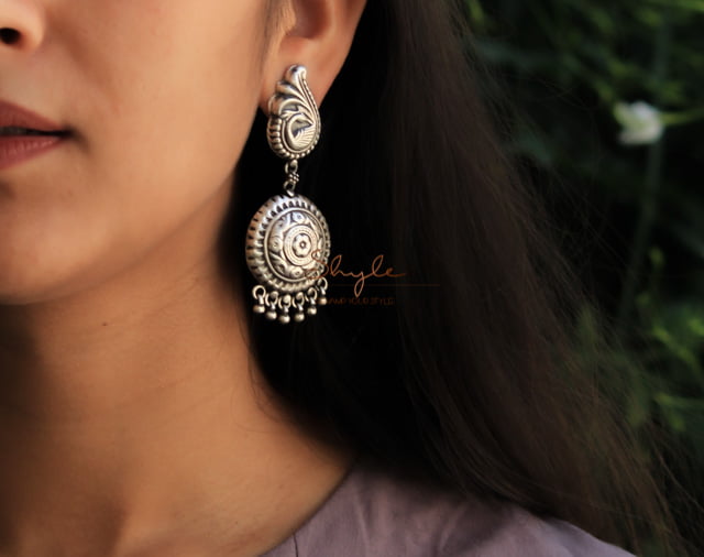 Anvaya Peacock Motif Detailed Earrings