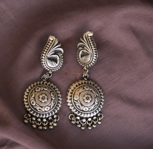 Anvaya Peacock Motif Detailed Earrings