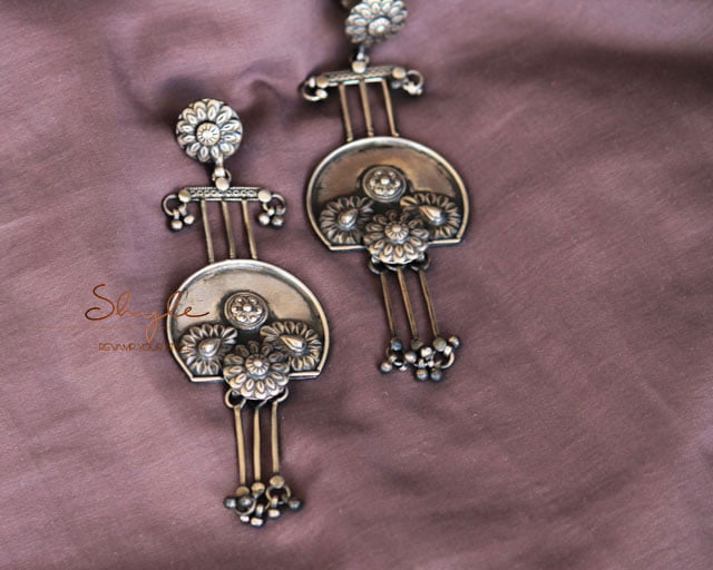 Anvaya Layered Contemporary Flora motif  Earrings