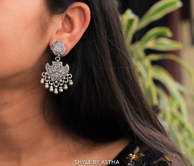 Moh Intricate Peacock Detailed Earrings model