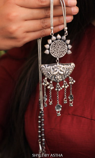 Tattva Dual Peacock Intricate Flower Layered Necklace