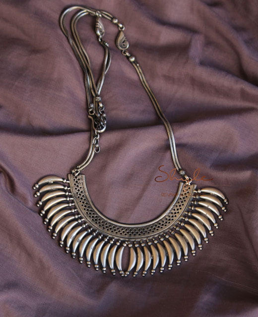 Tattva Chandra Embossed Dual Chain Necklace