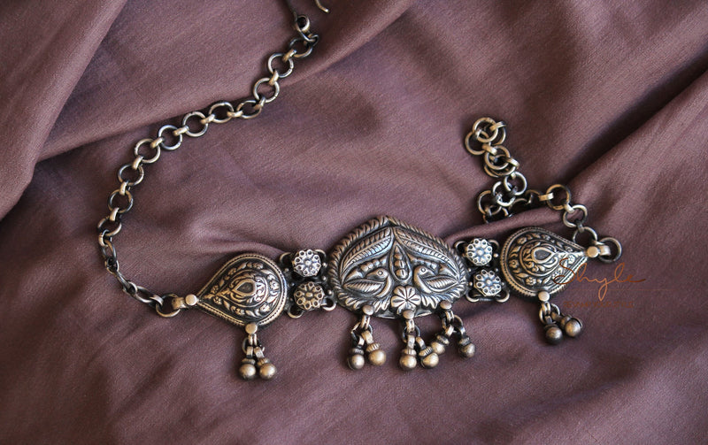 Mizoya Dual Peacock Motif Ghughri Choker