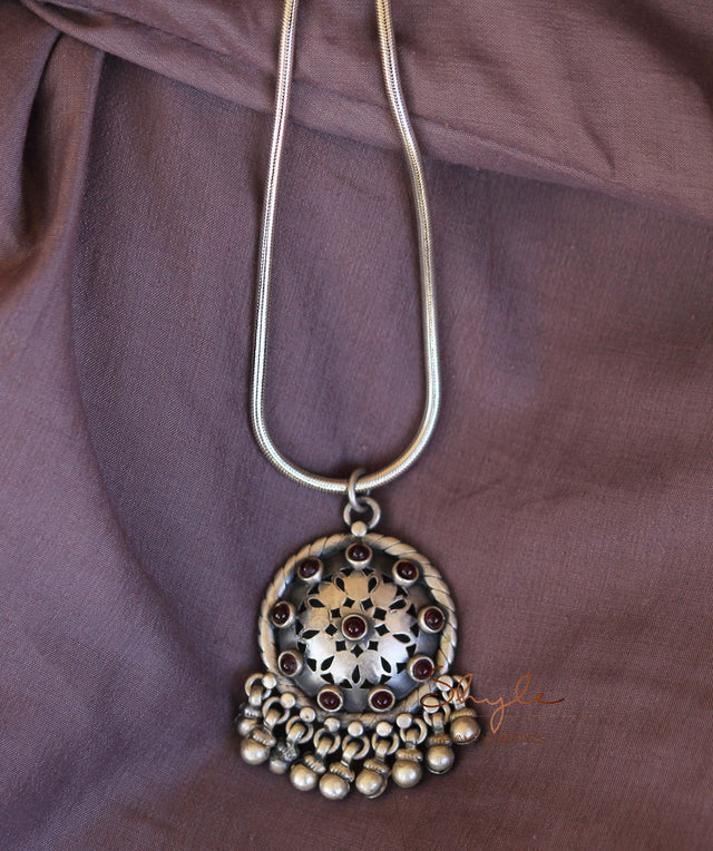 Moh Finely Carved Stone Studded Necklace