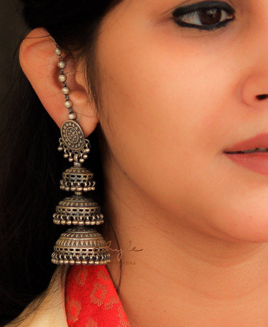 Tattva Intricate Triple Layered Jhumka model