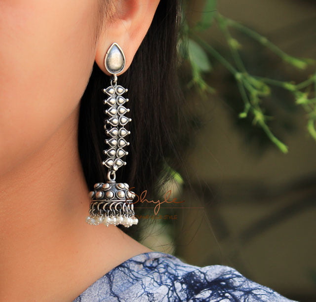 Dulari Embossed Motif Classic Jhumka