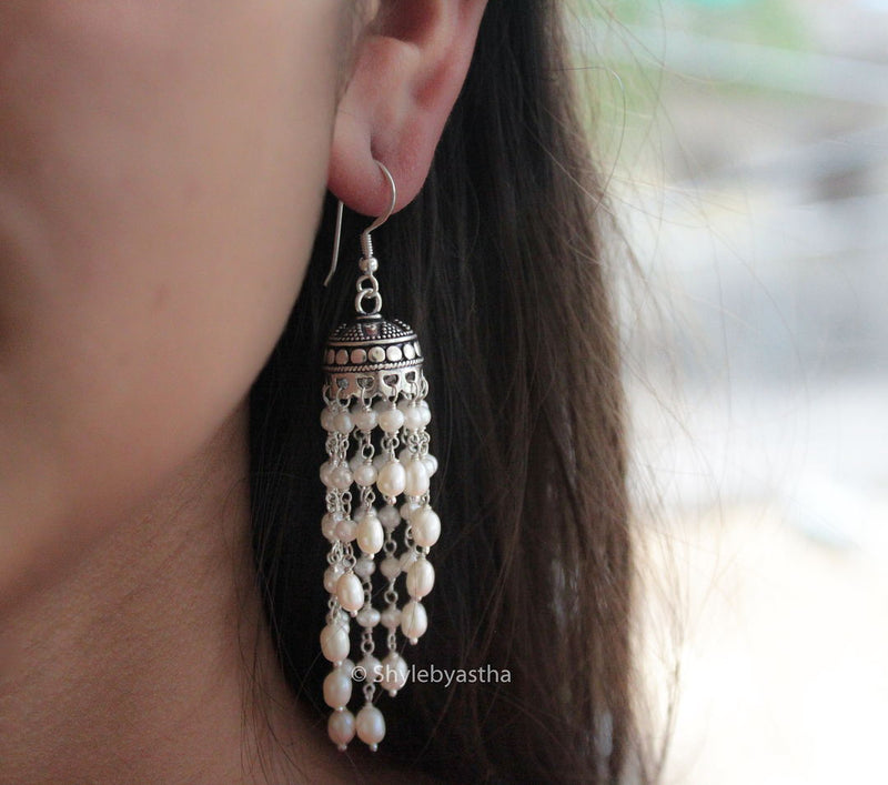 Jhumri Pearl Dangling Jhumkis