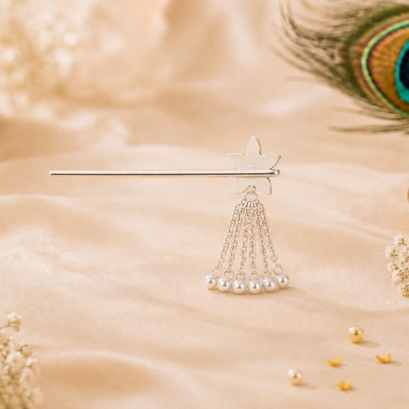 Laddu Gopal Ji Kundan Flower Drop Murli