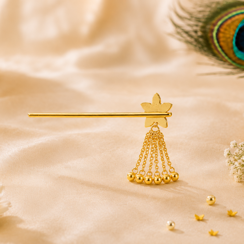 Laddu Gopal Ji Kundan Flower Drop Murli