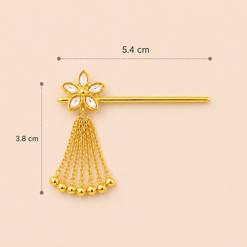 Laddu Gopal Ji Kundan Flower Drop Murli