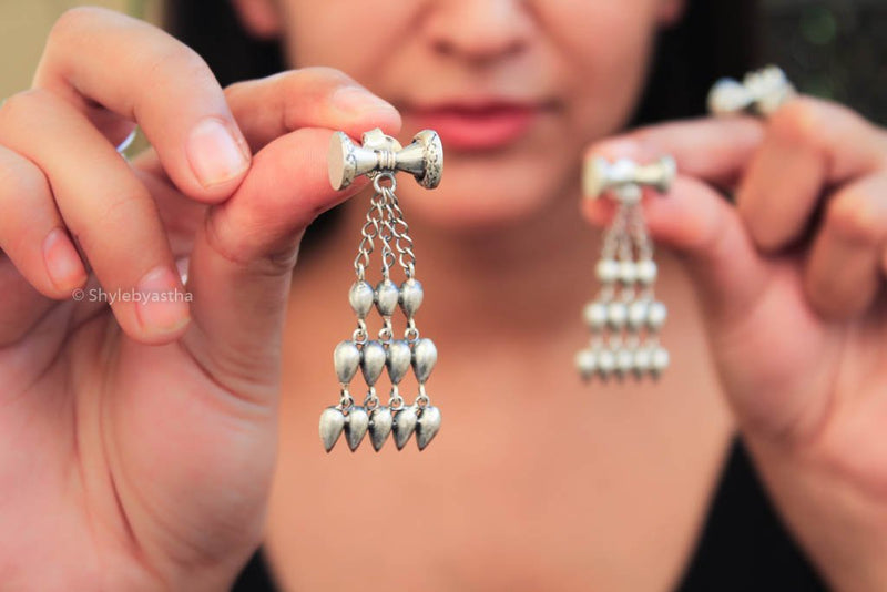 Moh Bold Shiva Damru Sequence Danglers