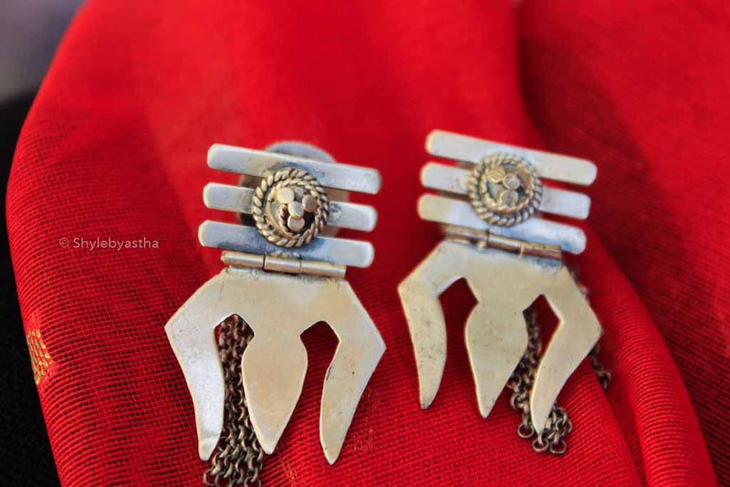 Moh Bold Shiva Trishul Earrings