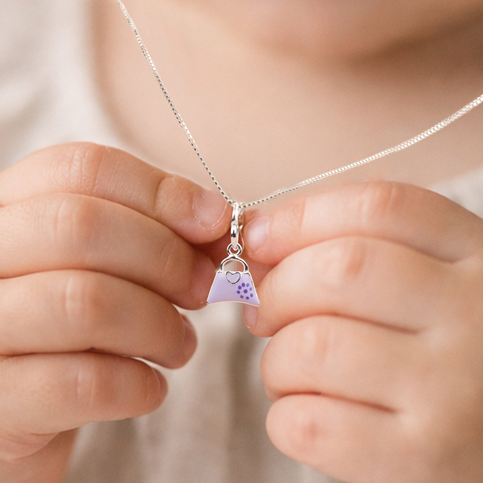 Mini Purple Handbag Necklace