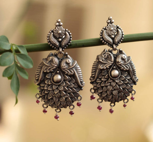 Mizoya Embossed Peacock Earrings