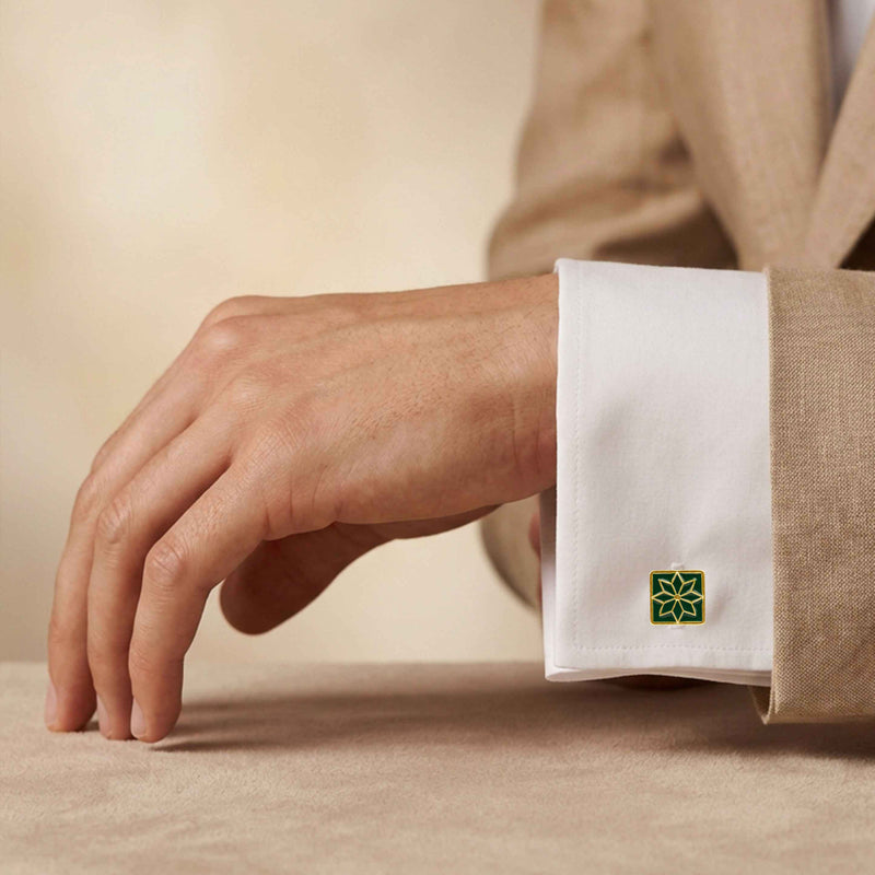 Mizoya Heritage Green Floral Cufflinks