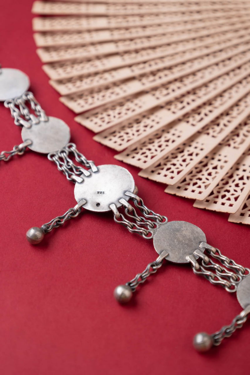 Mizoya Intricate Tribal Motif Ball Drop Choker