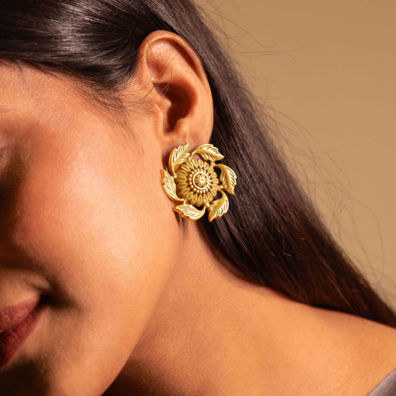 Mizoya Patti Border Motif Classic Paisley Necklace Earring Ring Set