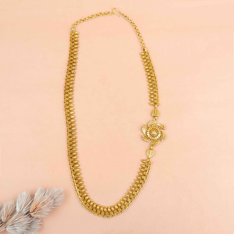 Mizoya Patti Border Motif Classic Paisley Necklace Earring Ring Set