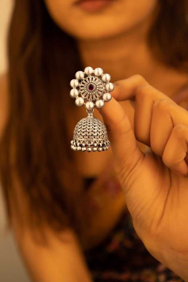 Mizoya Textured Embossed Motif Jhumka