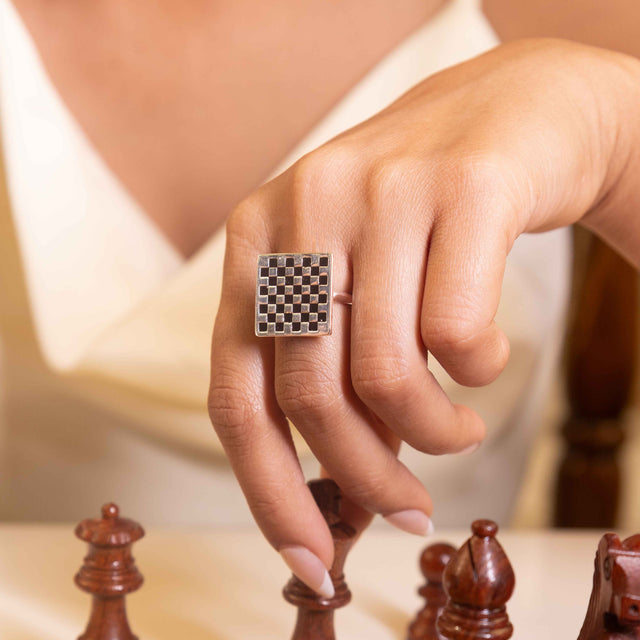 Mizoya Classic Chessboard Ring