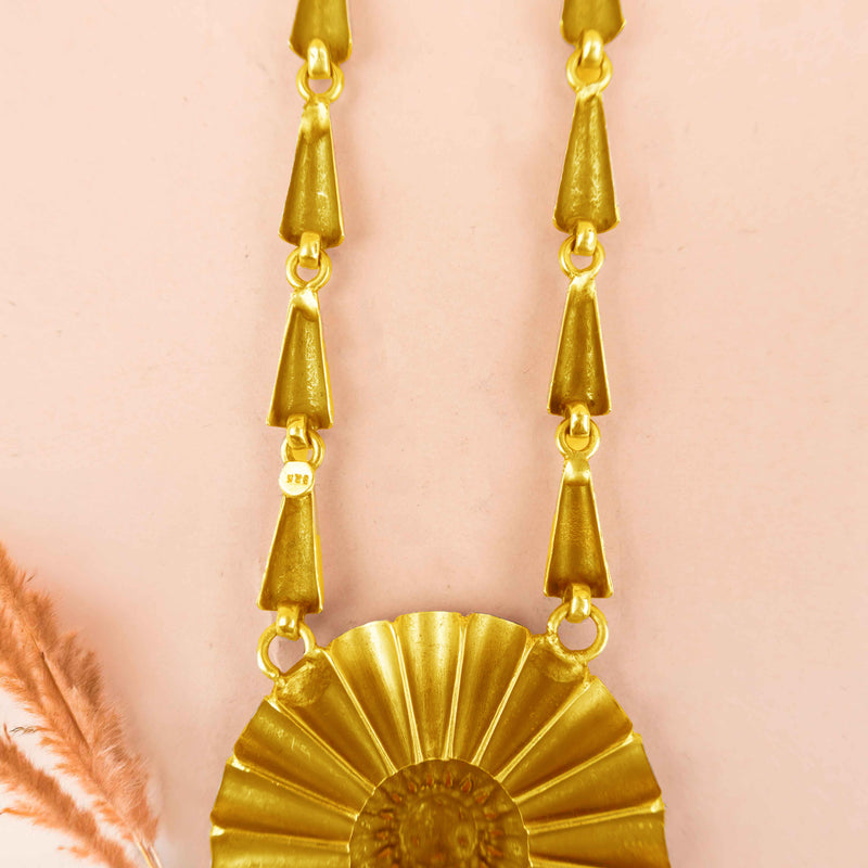 Mizoya Embossed Carved Drop Classic necklace