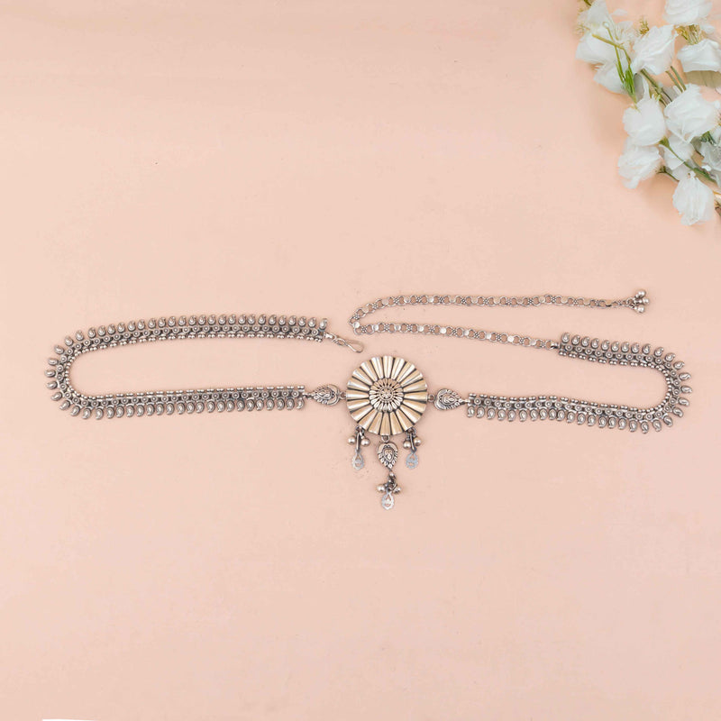 Mizoya Embossed Flower Intricate Crafted Statement Kamarbandh