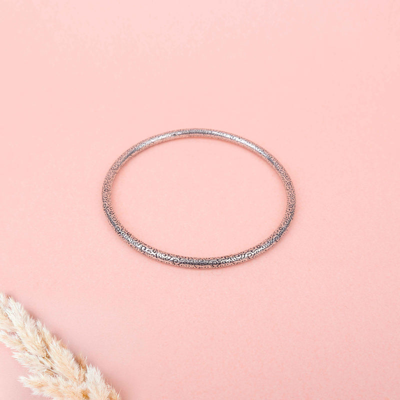 Mizoya Engraved Silver Ankle Kada