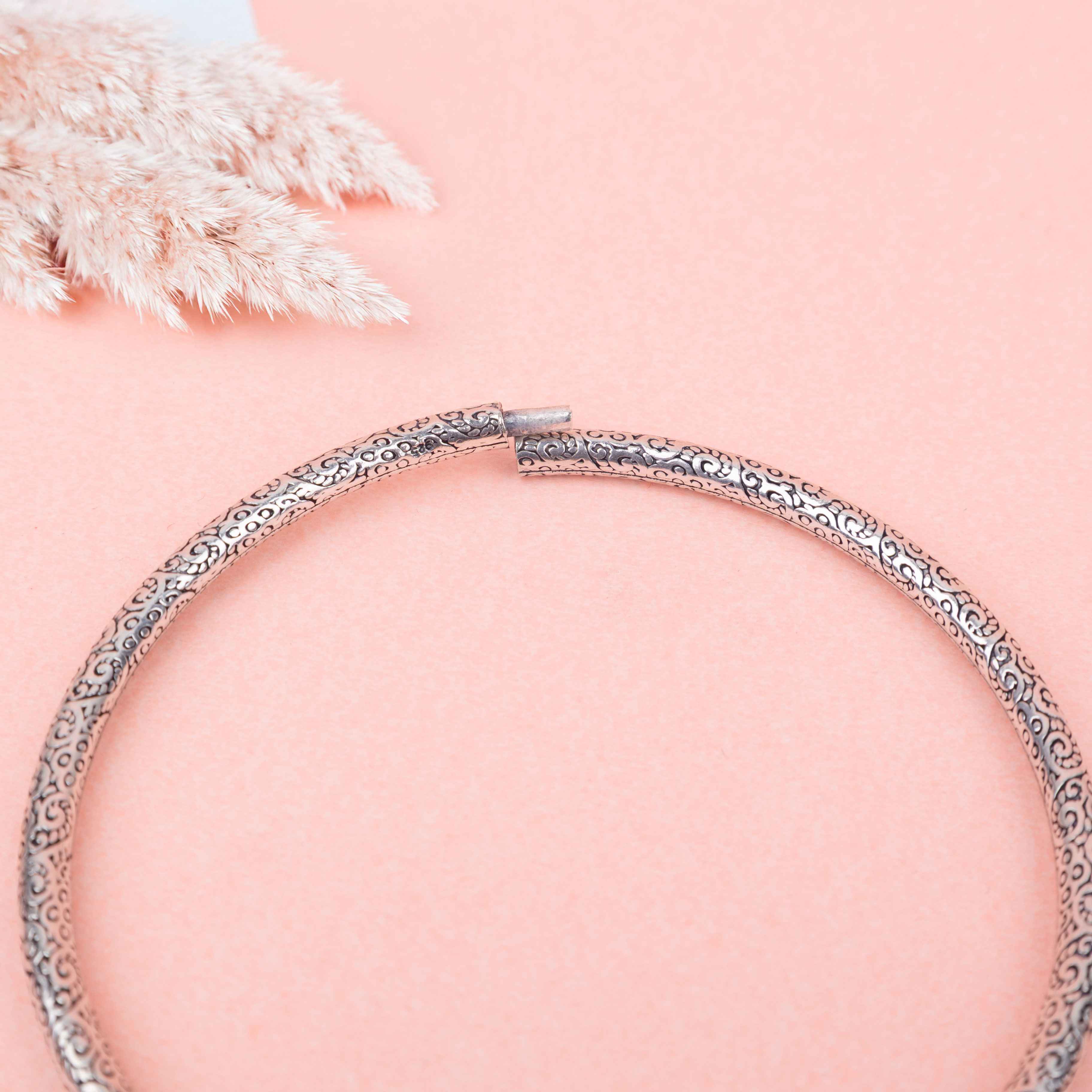 Mizoya Engraved Silver Ankle Kada