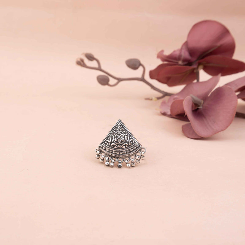 Mizoya Intricate Ghughri Drop Ring