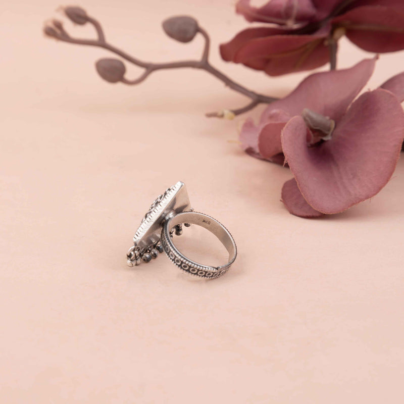 Mizoya Intricate Ghughri Drop Ring