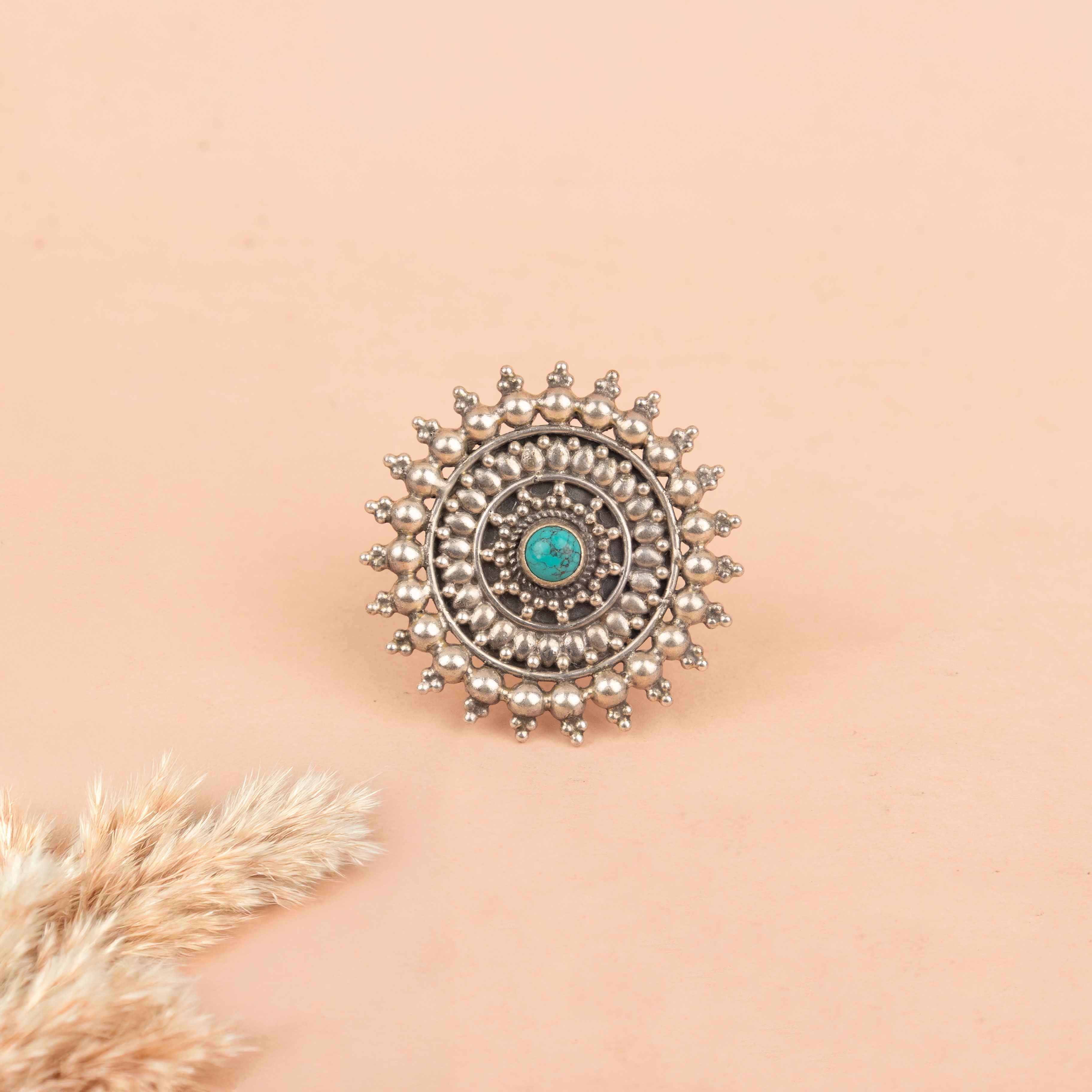 Mizoya Intricate Turquoise Classic Ring